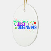 開始の楕円形のオーナメント セラミックオーナメント (左)