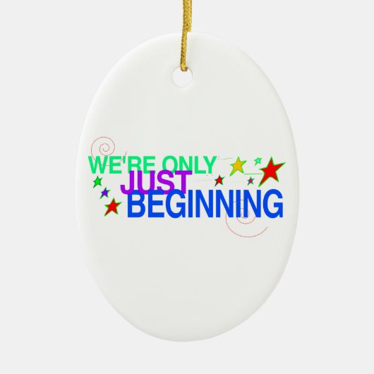 開始の楕円形のオーナメント セラミックオーナメント (正面)