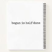 開始は半分に終わった、ジャーナル ノートブック (裏面)