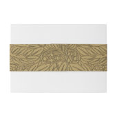 開始エレガントされた金ゴールドの結婚金ゴールド 招待状ベリーバンド (裏面例)