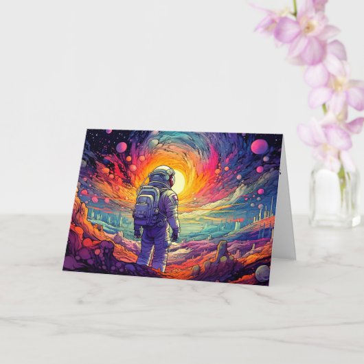 開始宇宙と終了イラストレーション カード (蘭)