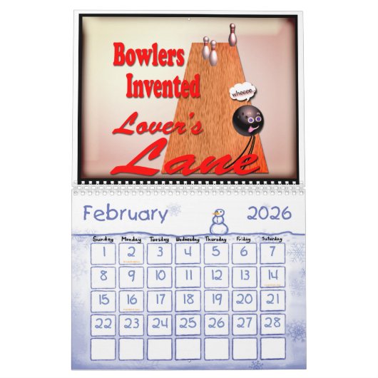 開始日のボーリングを選んで下さい カレンダー (2月 2026)