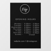 開始時刻 |ビジネスロゴ営業時間黒 ウィンドウサイン (シート)