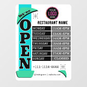 開始時刻 |ビジネスロゴ営業時間黒 ウィンドウサイン (シート)