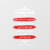 開始時刻 |ビジネスロゴ営業時間黒 ウィンドウサイン (シート)