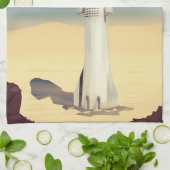 開始火星ヴィンテージスタイル宇宙旅行。 キッチンタオル (折り畳み)