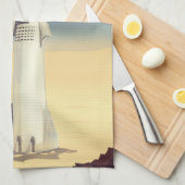 開始火星ヴィンテージスタイル宇宙旅行。 キッチンタオル (四つ折り)