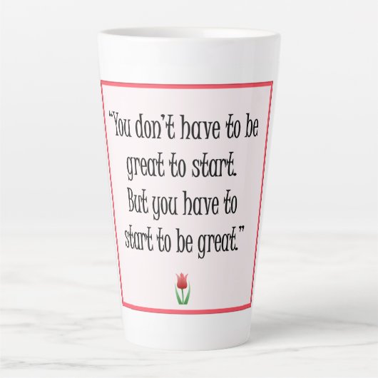 開始素晴らし事項 – やる気を起こさせる黄色いマグカップ カフェラテマグ (正面)