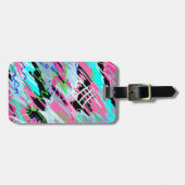開始開花抽象芸術プリント ラゲッジタグ (正面横)