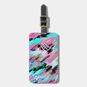 開始開花抽象芸術プリント ラゲッジタグ (正面縦)