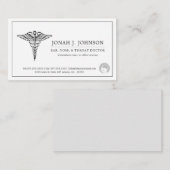 開始|耳鼻咽喉科|ミニマリスト並み縁ど線 名刺 (正面/裏面)