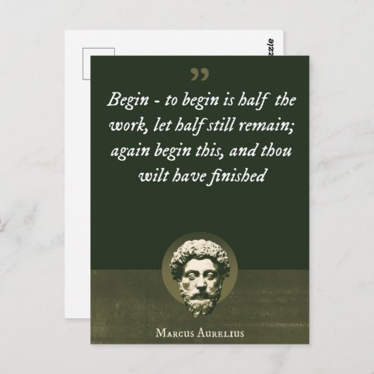 開始 – 開始する作業の半分は、半分は静止 ポストカード (正面/裏面)