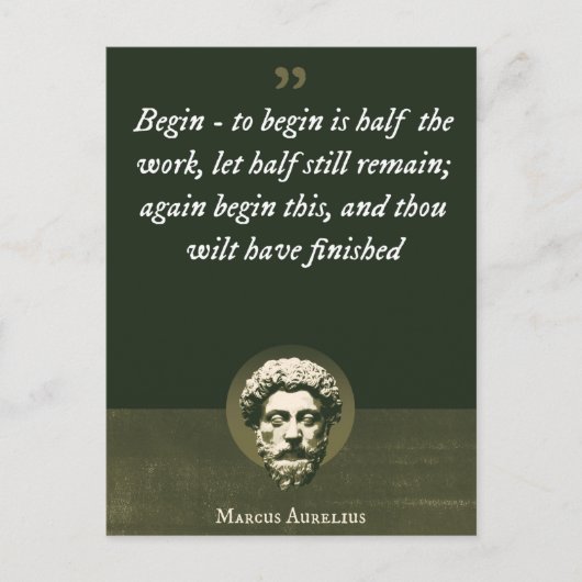開始 – 開始する作業の半分は、半分は静止 ポストカード (正面)