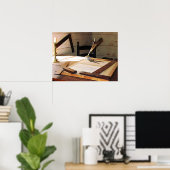 開始$20 – コンパスとTスクエア ポスター (ホームオフィス)