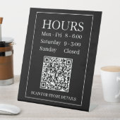 開店時間の記号、QRコードの生成、白と黒 台座サイン (インサイチュ)