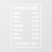 開店時間または開店時間 ウィンドウサイン (シート)