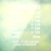 開店時間または開店時間 ウィンドウサイン (シート3)