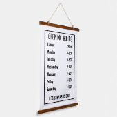 開店時間または開店時間 吊り下げ型タペストリー (傾斜あり)