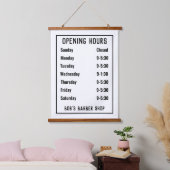 開店時間または開店時間 吊り下げ型タペストリー (寝室)