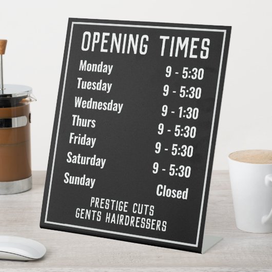 開店時間 台座サイン (インサイチュ)