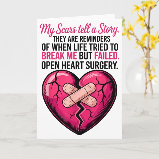 開心手術の傷跡が物語る、ハートアタックの経験 カード (黄色い花)