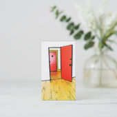 開放された喜劇的なスタイル: 床張り(赤) 名刺 (スタンド正面)