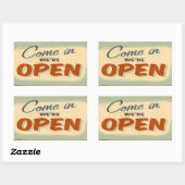 開来いた状態 長方形シール (シート)