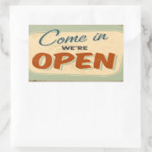 開来いた状態 長方形シール (バッグ)