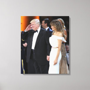開業式のドナルド&メラニアトランプ キャンバスプリント