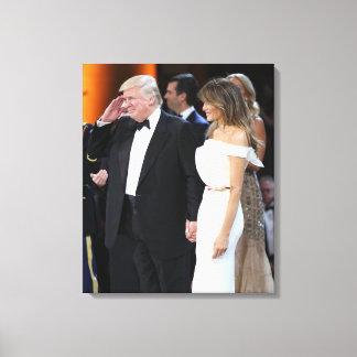 開業式のドナルド&メラニアトランプ キャンバスプリント