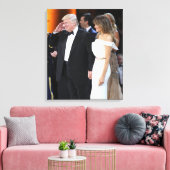 開業式のドナルド&メラニアトランプ キャンバスプリント (インサイチュ (リビング))