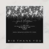 開業美容師シルバーグリッタースパーク スクエア名刺 (裏面)