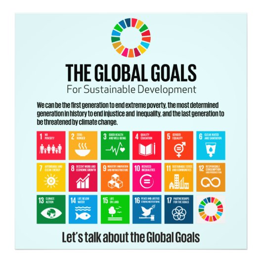 開発地球に優しゴール17 UN SDGs 2030 フォトプリント (正面)