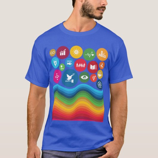 開発地球に優しゴールSDGs国連グローバルゴール Tシャツ (正面)