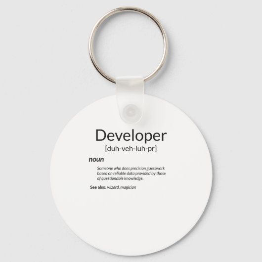 開発者おもしろいギフト開発者の定義ギフト キーホルダー (正面)
