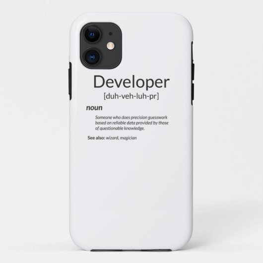 開発者おもしろいギフト開発者の定義ギフト Case-Mate iPhoneケース (裏面)