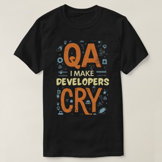 開発者が泣くQA Tシャツ (デザイン正面)
