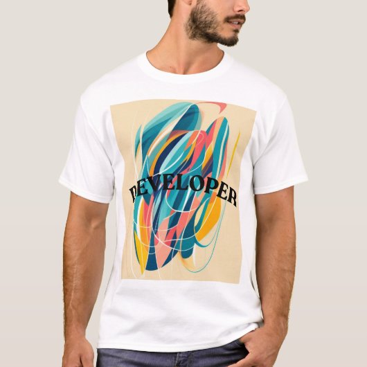開発者の抽象芸術ビデオ Tシャツ (正面)