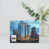 開発開始デベロッパー広告の不動産仲介業者 ポストカード (スタンド正面)