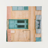 開窓及び閉扉付き住宅 タペストリー (正面(横))