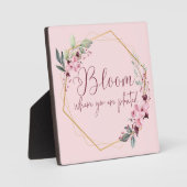 開花あなたが植えられているテーブルトップのプラーク フォトプラーク (正面)