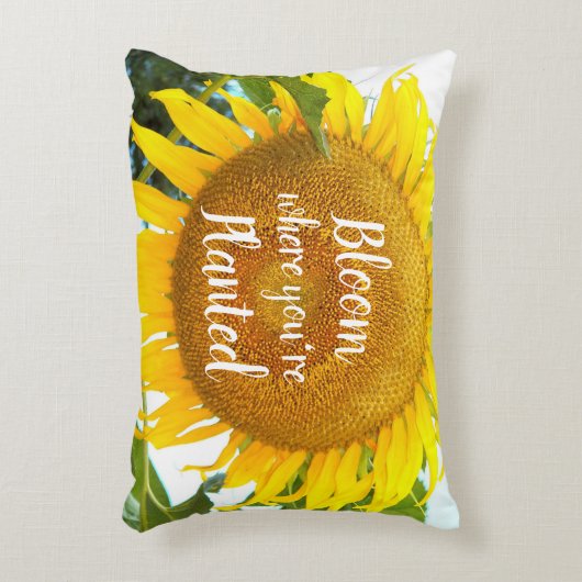 開花あなたはひまわりフローラ アクセントクッション (正面(垂直))