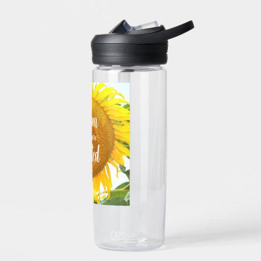 開花あなたは植えた黄色のひまわり ウォーターボトル (左面)