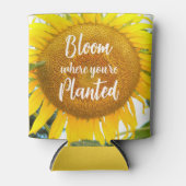 開花あなたは植えた黄色のひまわり 缶クーラー (正面)