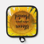 開花あなたは植えた黄色のひまわり 鍋敷き (正面)