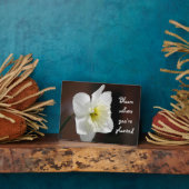 開花あなたは植えられた引用文ホワイトダフォディル フォトプラーク (側面)