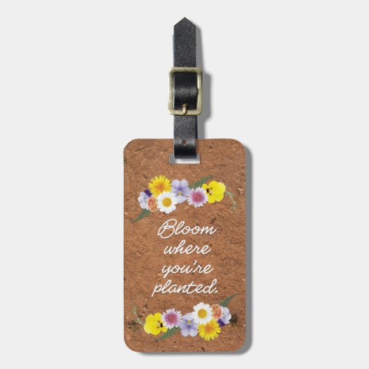 開花あなたは植えられた感動的 ラゲッジタグ (正面縦)