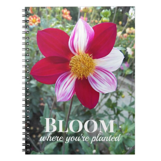 開花あなたは植栽引用文フローラ ノートブック (正面)