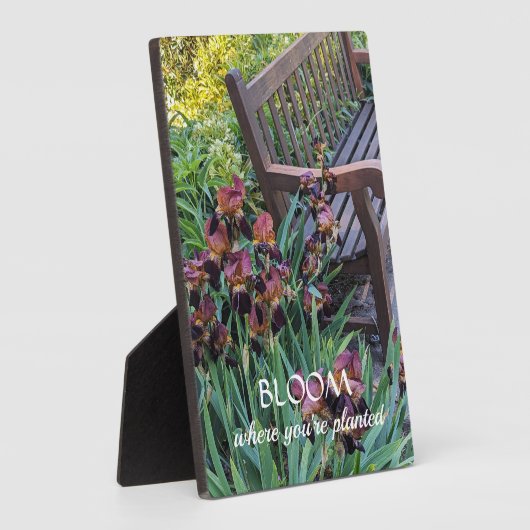 開花あなたは虹彩を用いて引用文を植えた場合 フォトプラーク (側面)