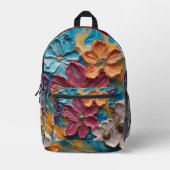 開花お洒落抽象芸術バックパック プリントバックパック (正面)